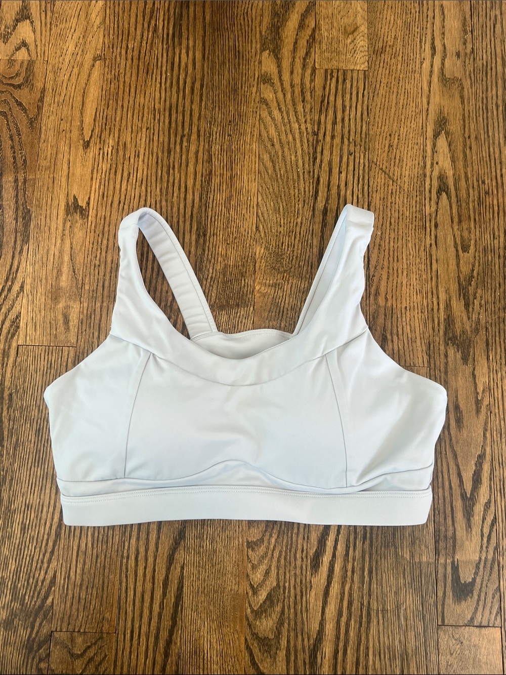Running Girl Gray Medium-Support Sports Bra with Wide Straps